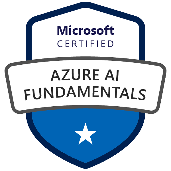 Microsoft Azure AI Fundamentals certification badge